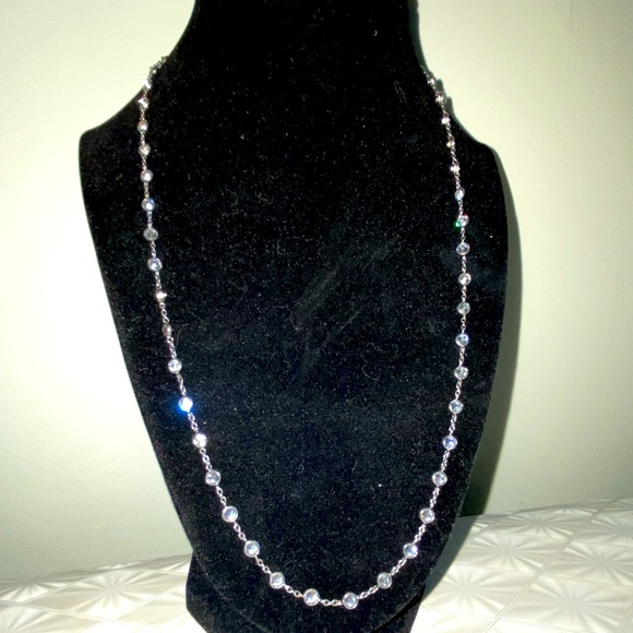 Silpada Sterling Silver 925 Infinity Cubic Zirconia CZ Necklace Chain N2153 21”